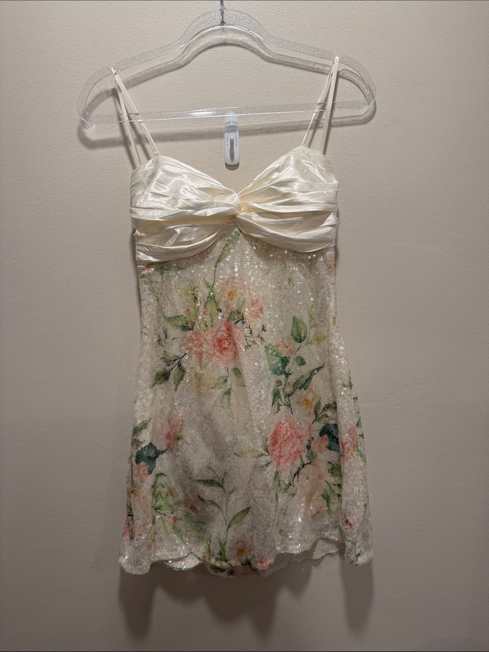 Windsor Ivory Floral Sequin Mini Dress